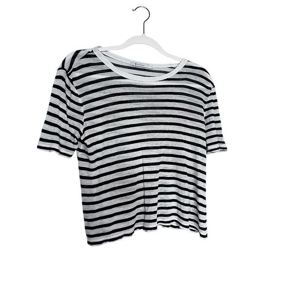 Alexander Wang Black White Striped Short Sleeve Top XS - Picture 1 of 5